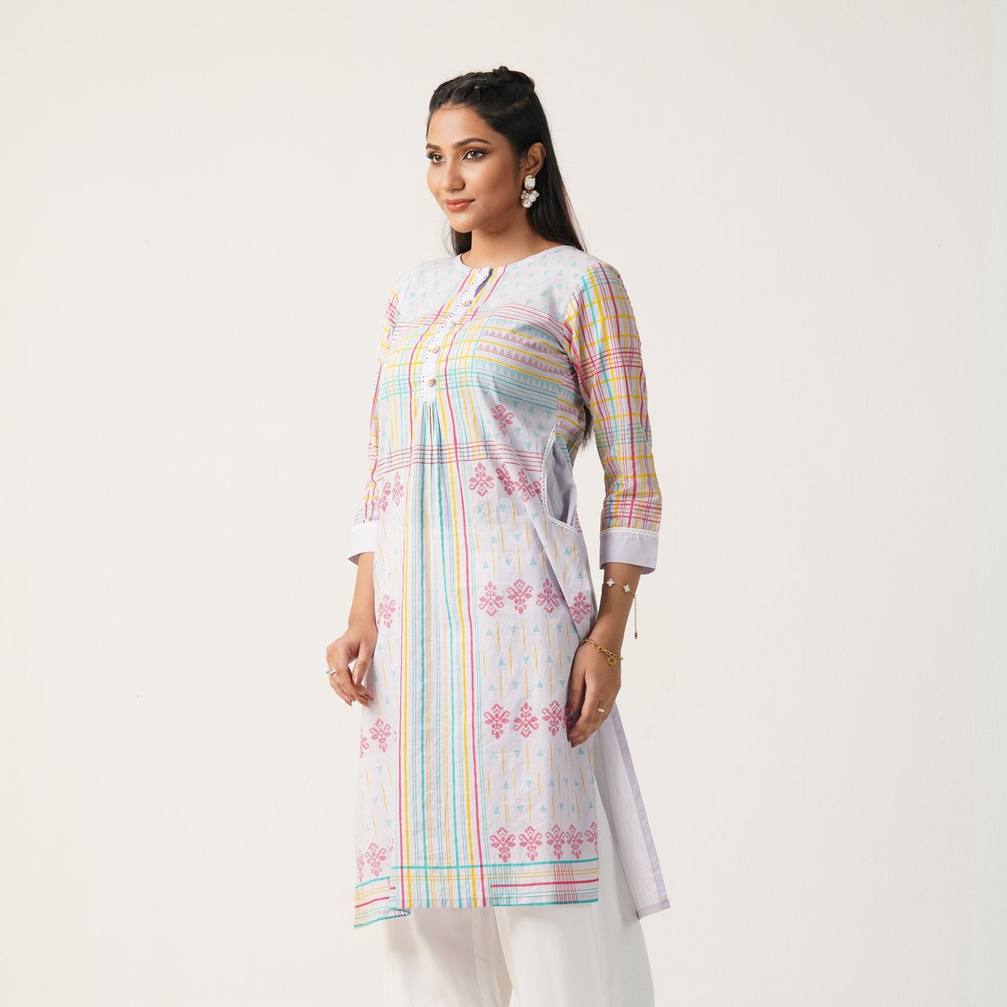 ETHNIC AVERAGE KURTI-VIOLET