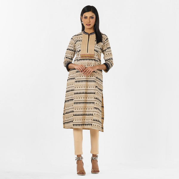 Women’s Beige Print Kurti