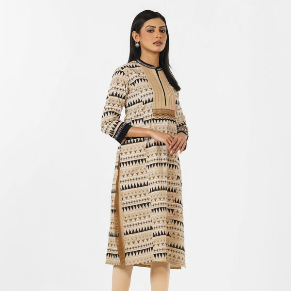 Women’s Beige Print Kurti