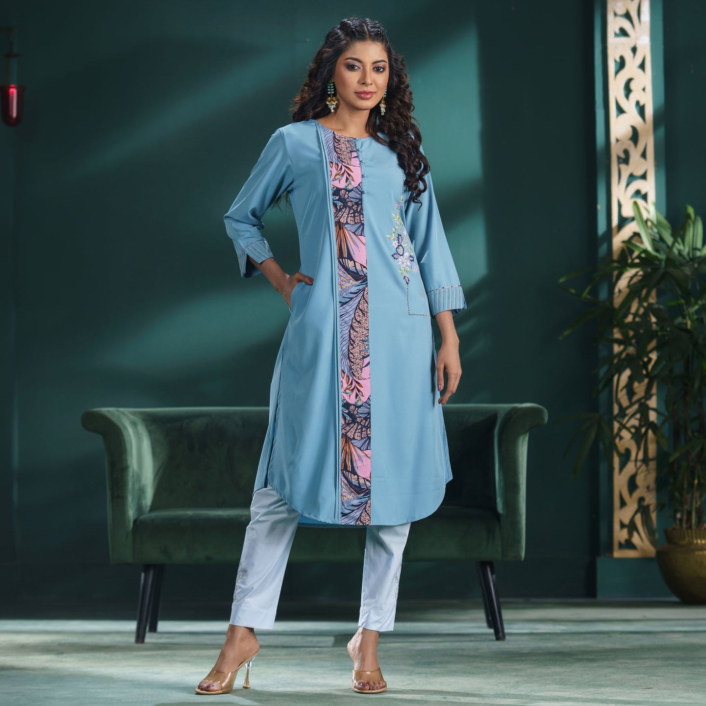 Women’s Multi-Color Silk Kurti