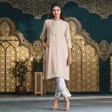 Load image into Gallery viewer, Women’s Biscuit-Color Georgette Kurti
