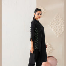 Load image into Gallery viewer, Women Black Printed Silk Kurti
