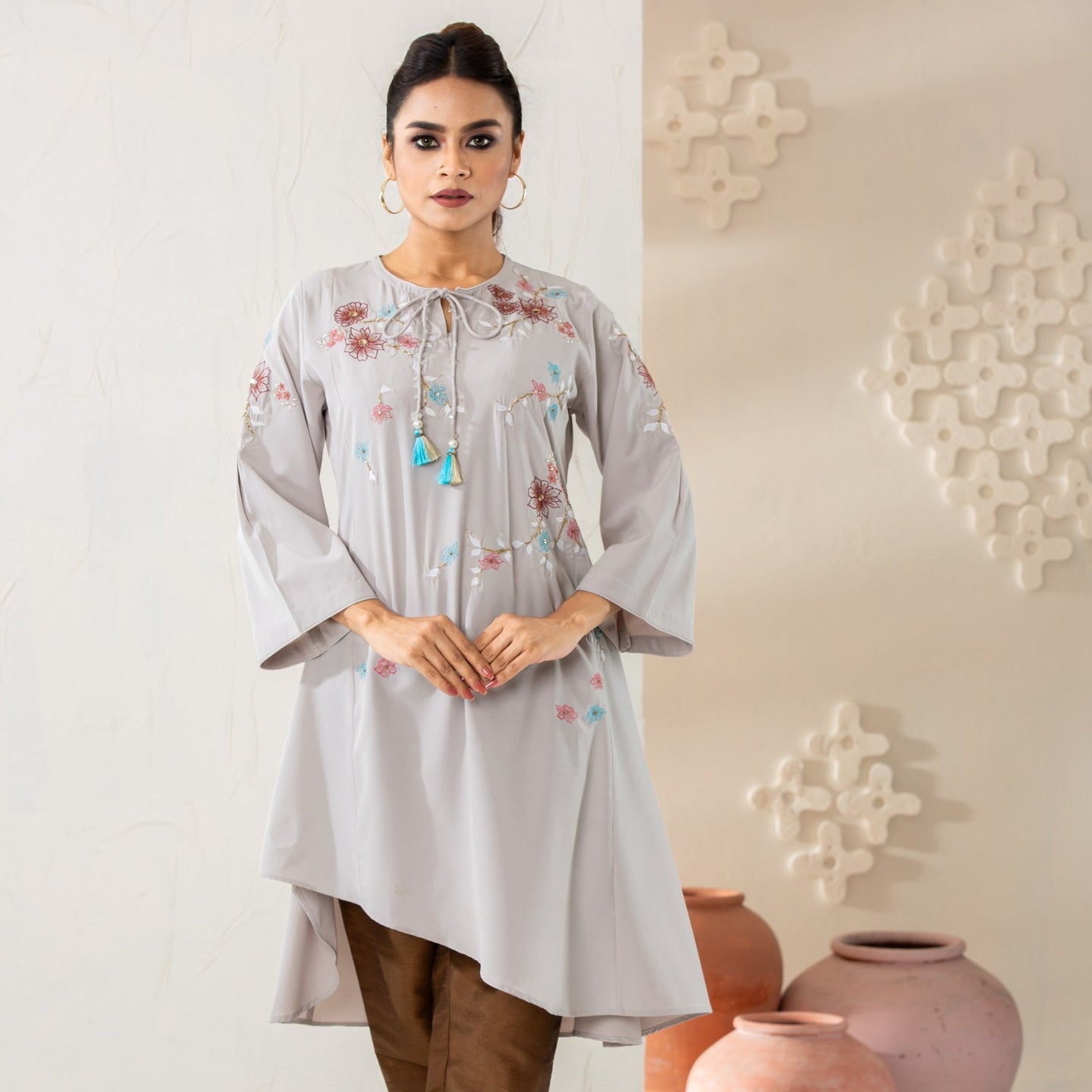 ETHNIC PREMIUM KURTI-BEIGE