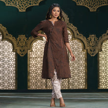 Load image into Gallery viewer, Womens Ethnic Brown Fusion Kurti
