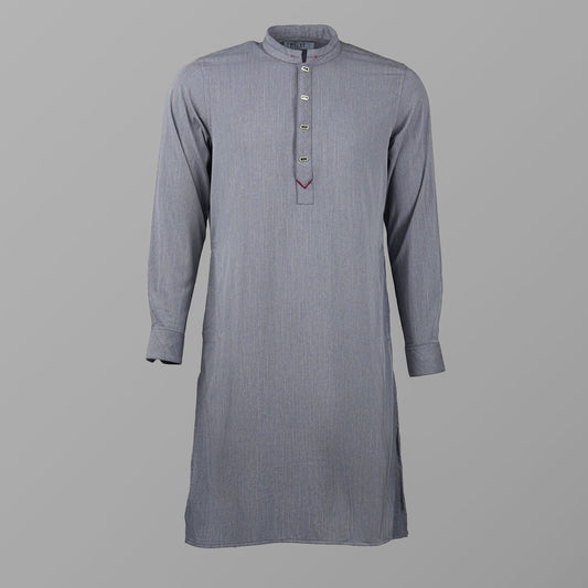 Mens Grey Strip Premium Panjabi