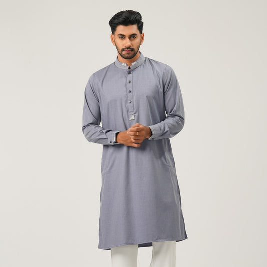 Mens Grey  Premium Panjabi