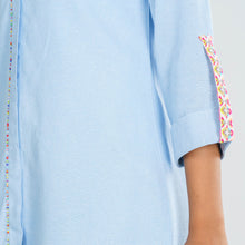 Load image into Gallery viewer, Women Light Blue Ethnic Shirt
