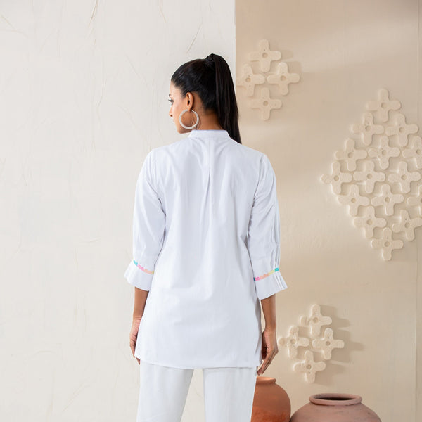 ETHNIC TOP-WHITE