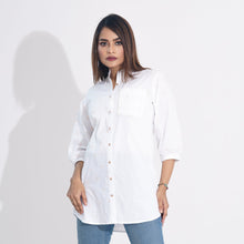 Load image into Gallery viewer, Women White Ethnic Top
