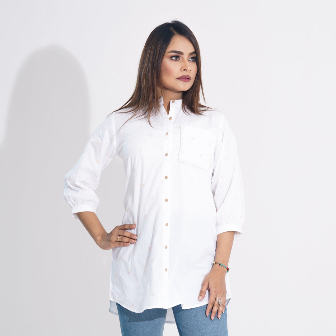 Women White Ethnic Top