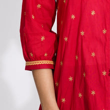 Load image into Gallery viewer, Women Red Ethnic Top
