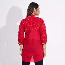 Load image into Gallery viewer, Women Red Ethnic Top
