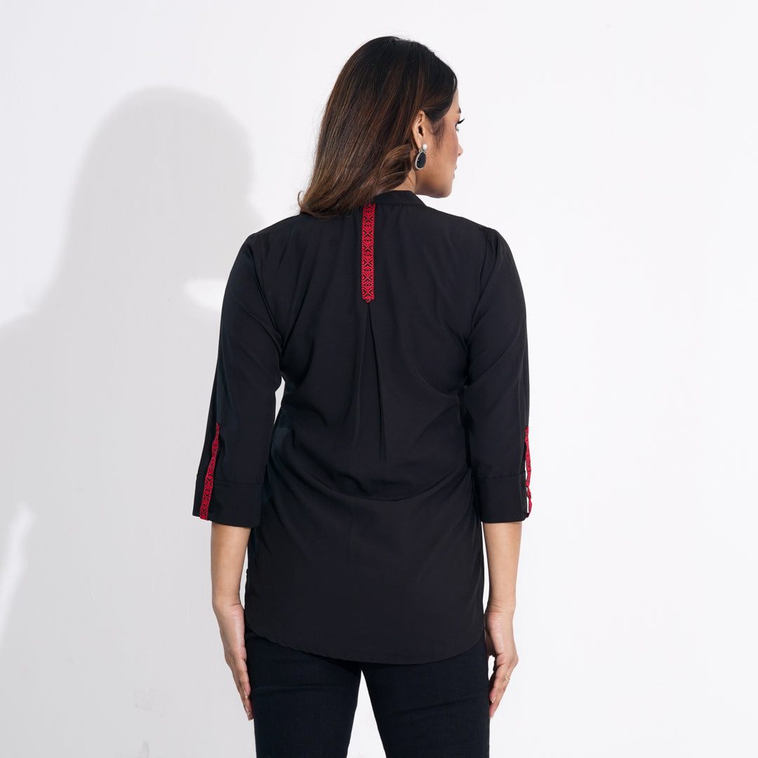 Women Black Ethnic Top