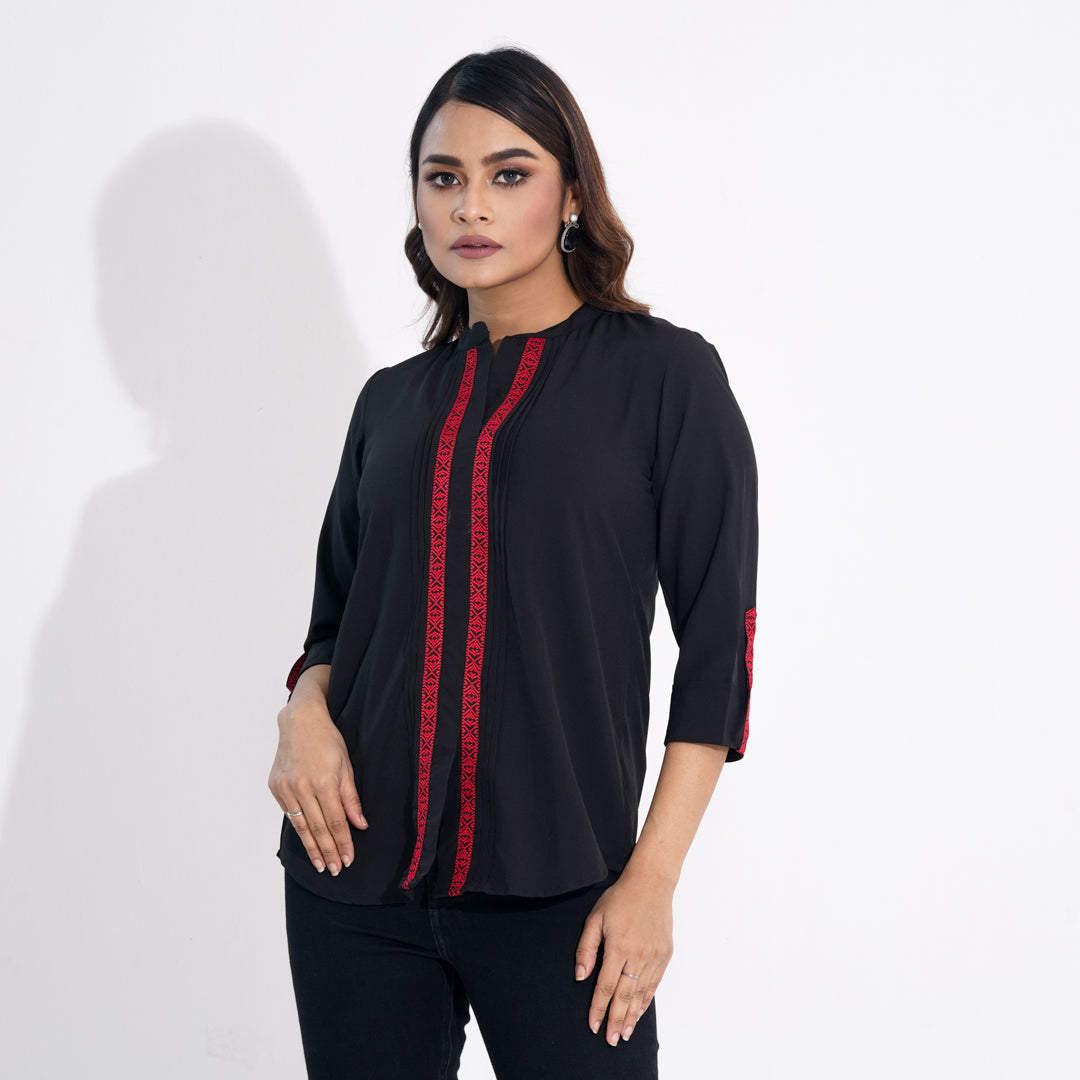 Women Black Ethnic Top