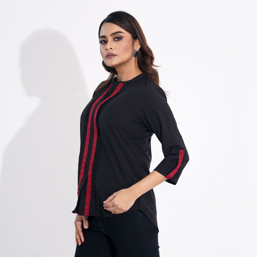 Women Black Ethnic Top