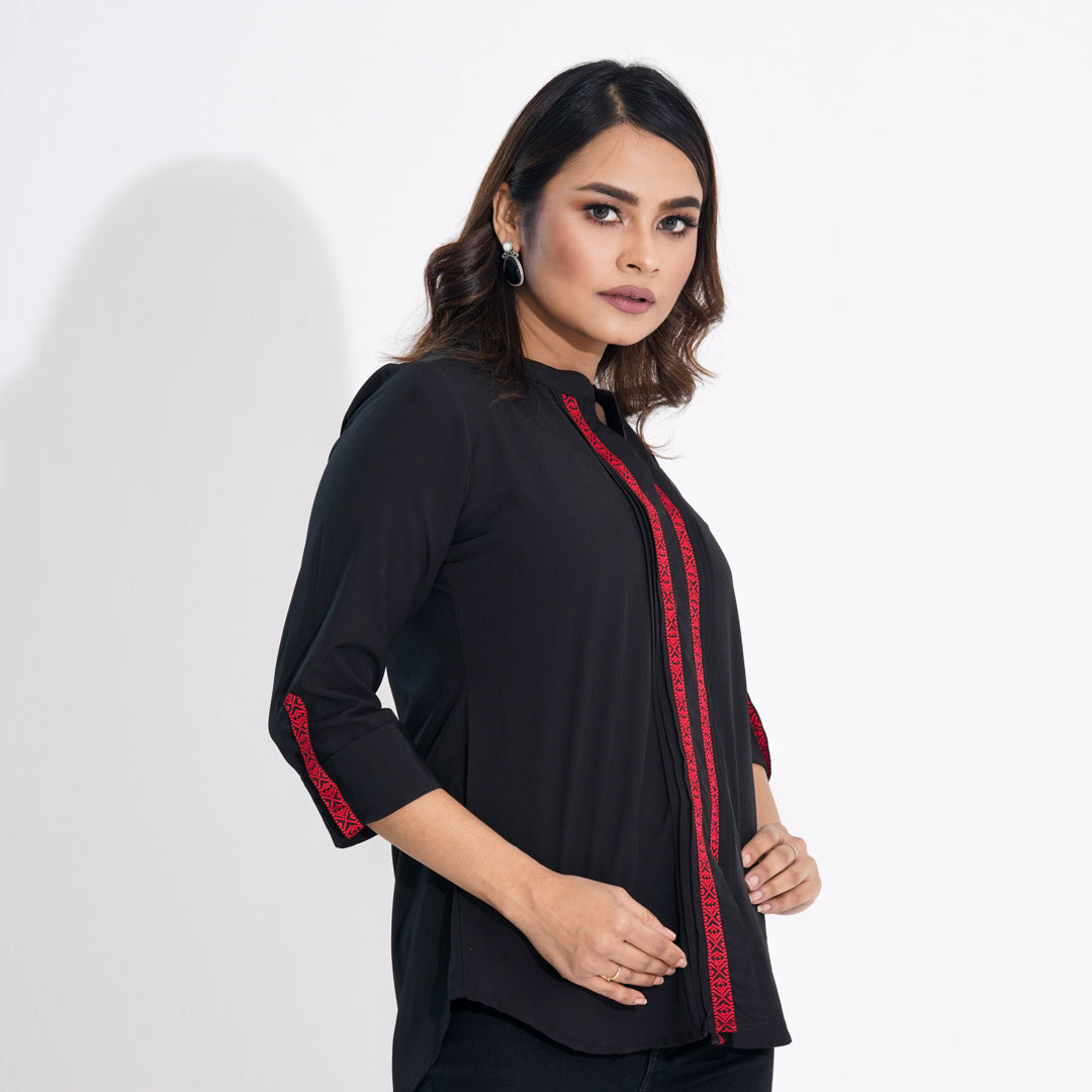 Women Black Ethnic Top