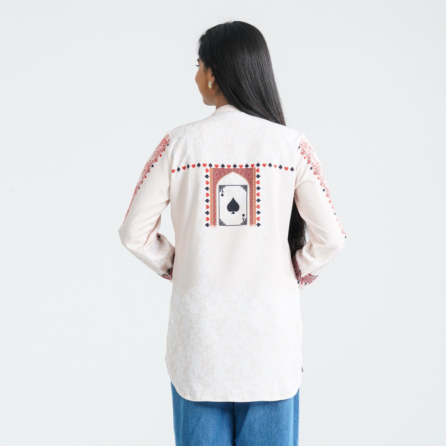 Women’s Beige Digital Printed Tunic Top