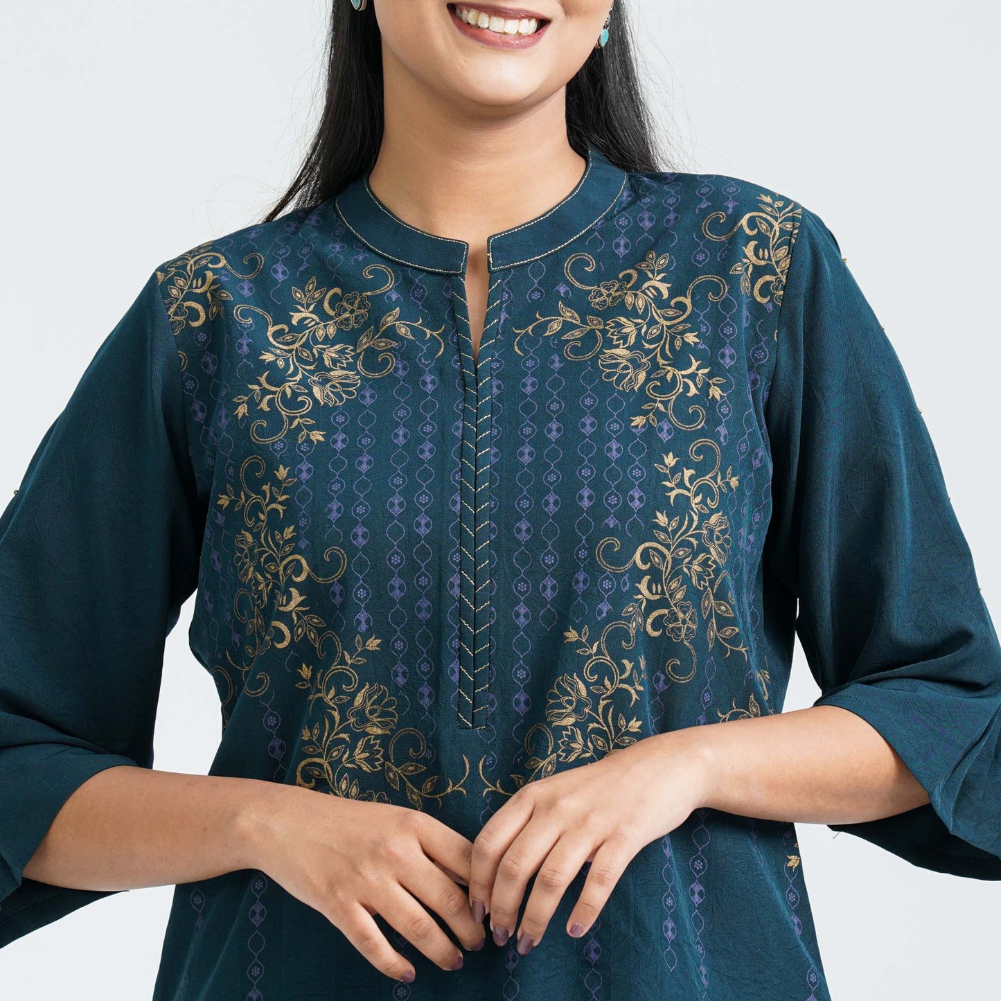 Women’s Teal Silk Top
