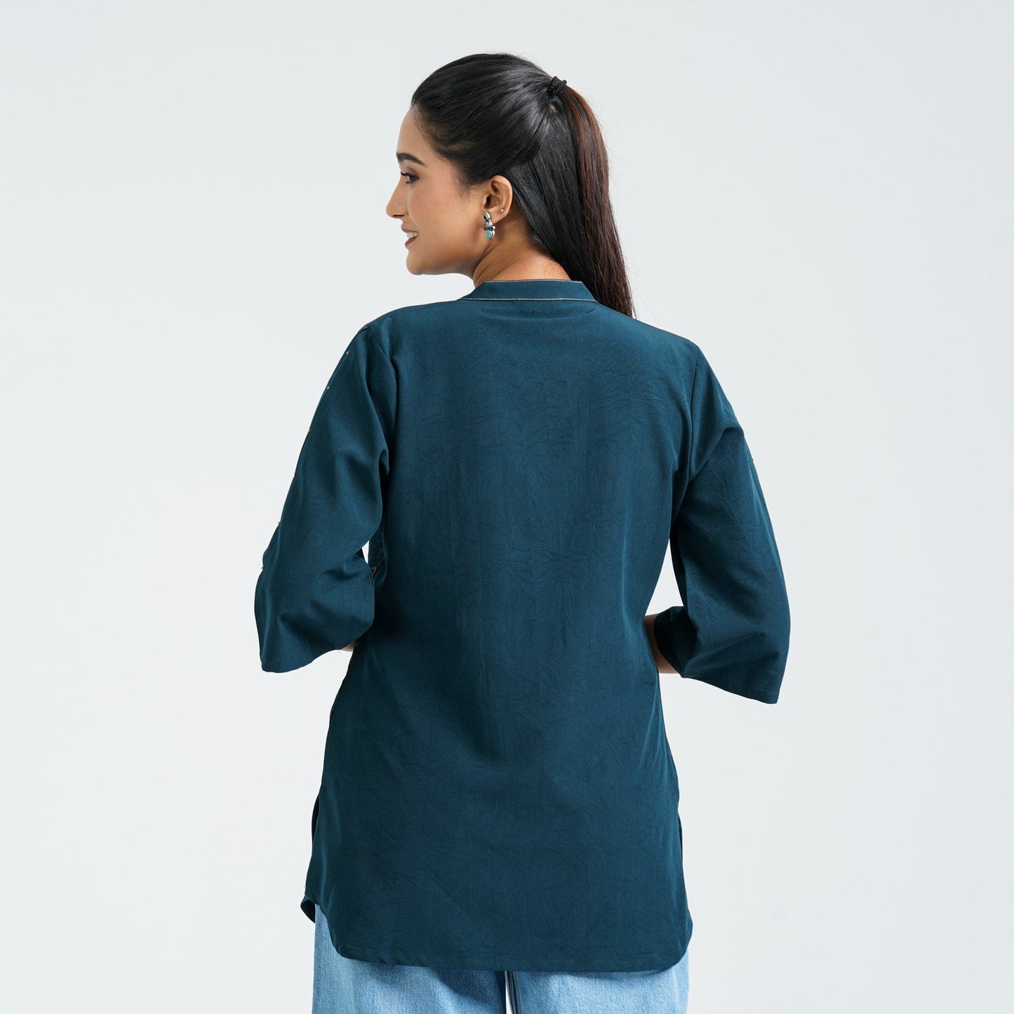 Women’s Teal Silk Top