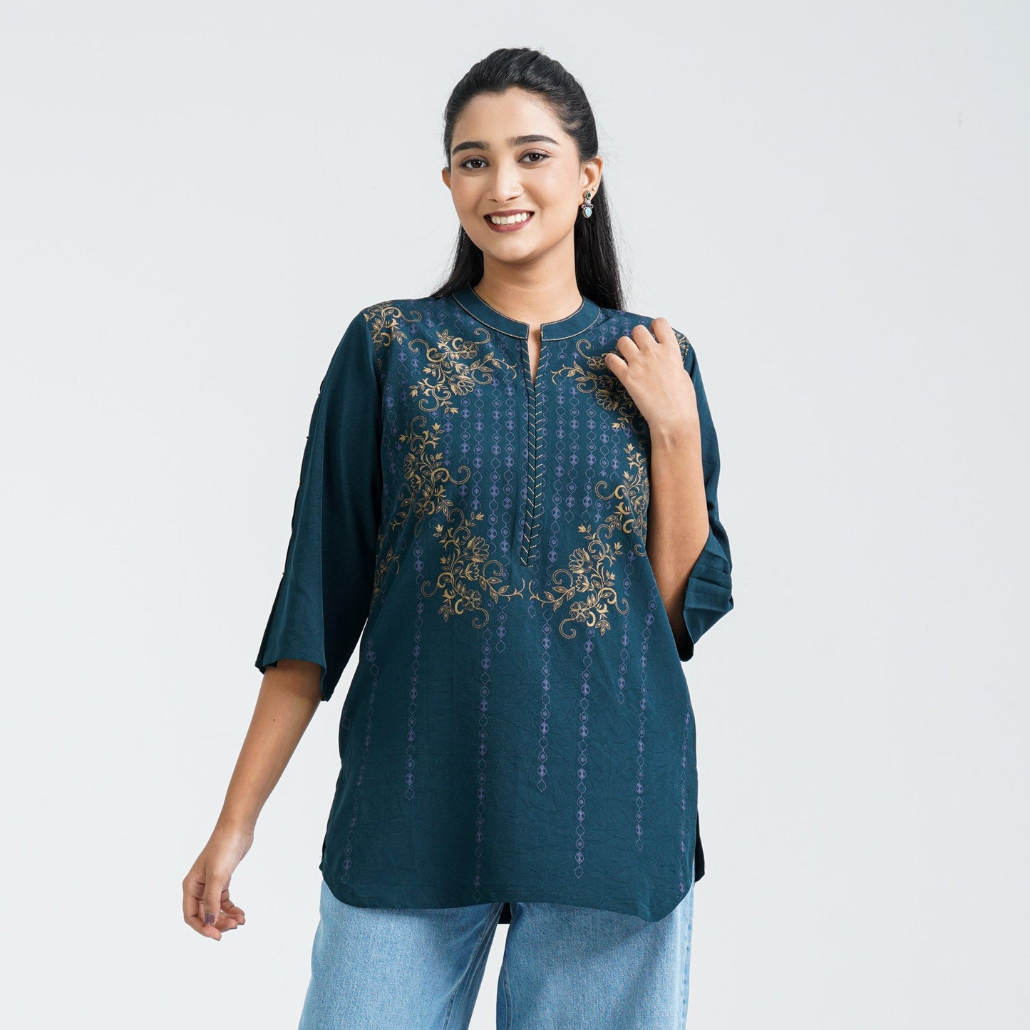 Women’s Teal Silk Top