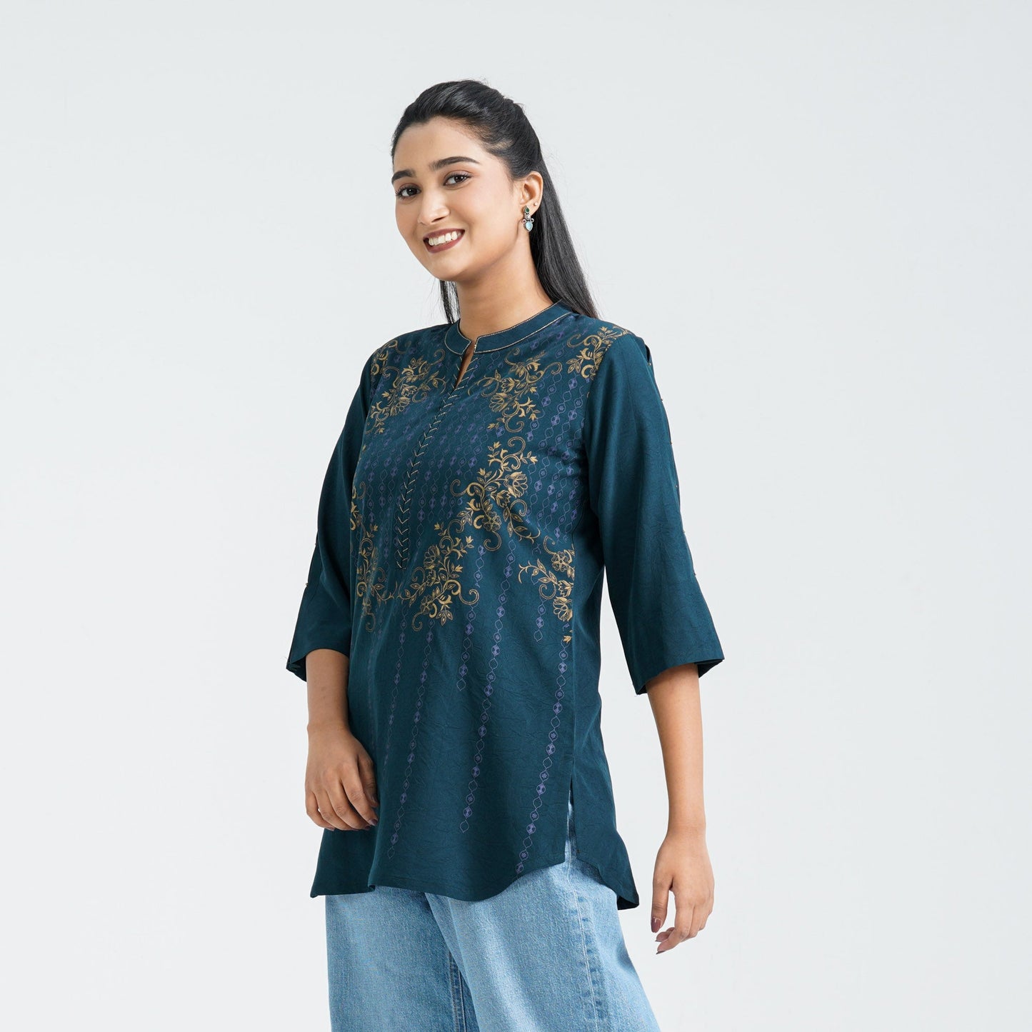 Women’s Teal Silk Top