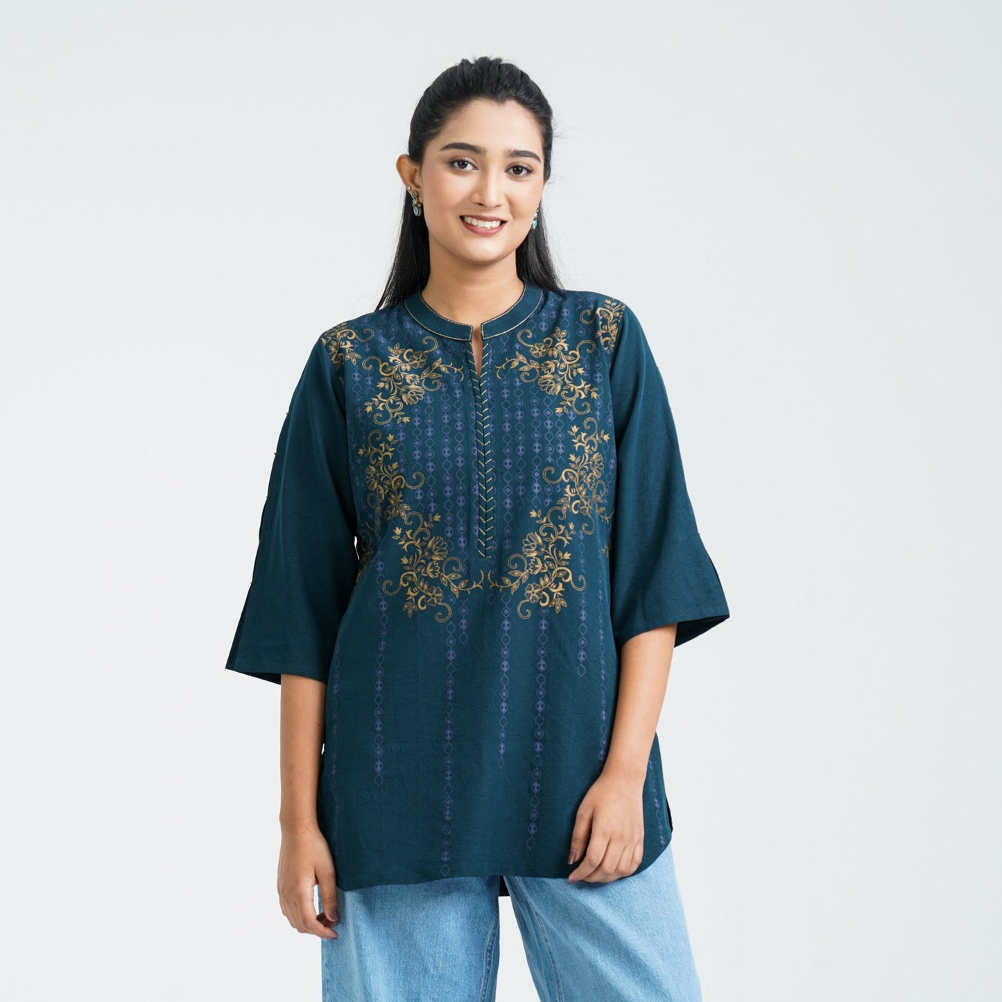 Women’s Teal Silk Top