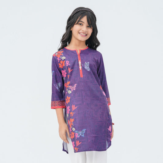 Girls Floral Silk Tunic