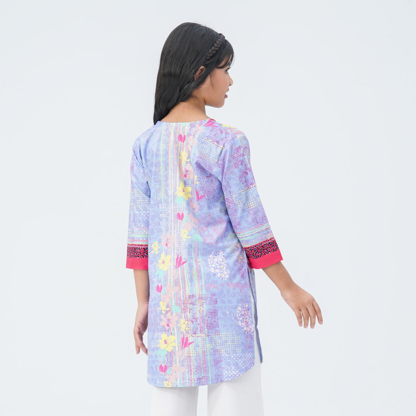 Girls Floral Silk Tunic