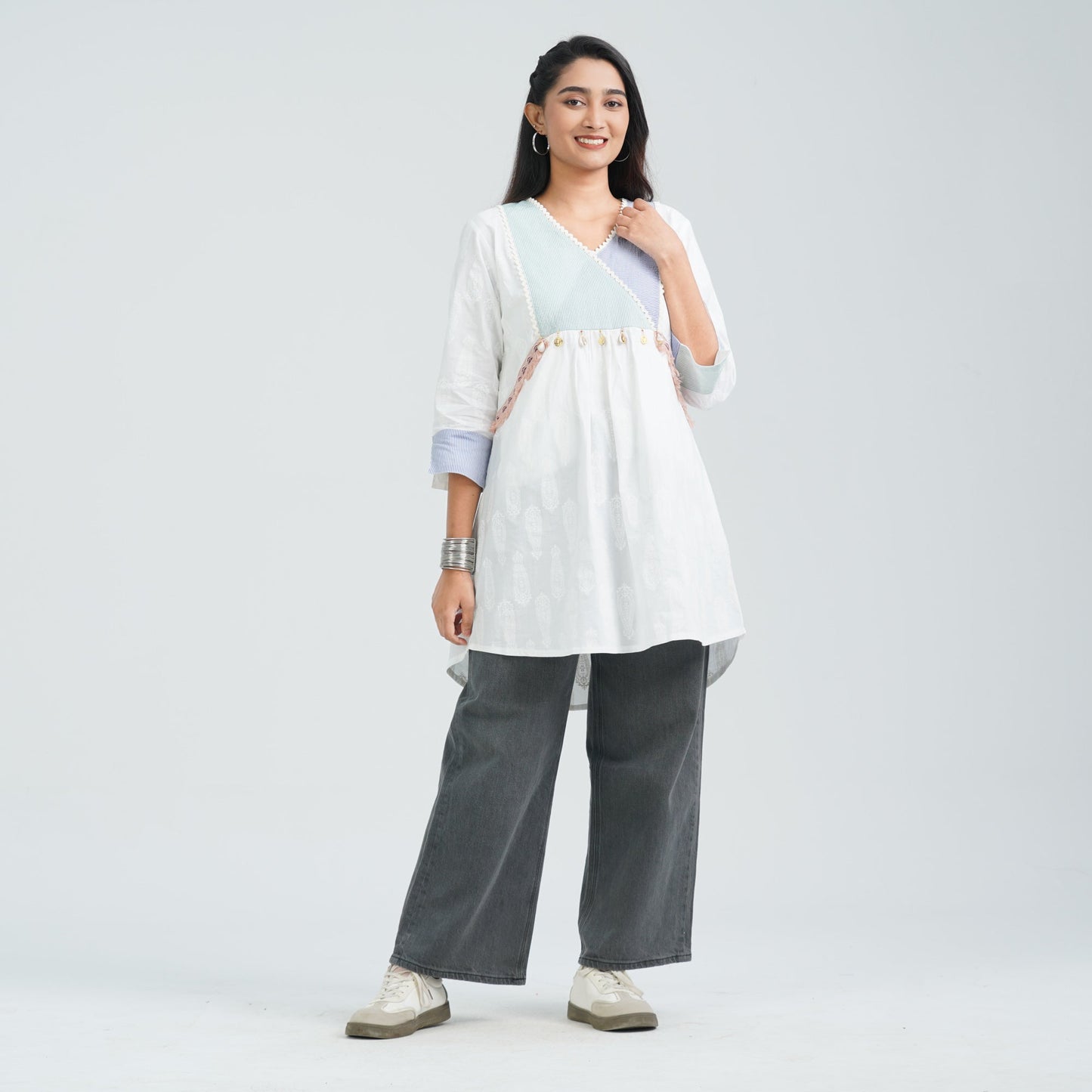 Women’s White Viscose Tunic