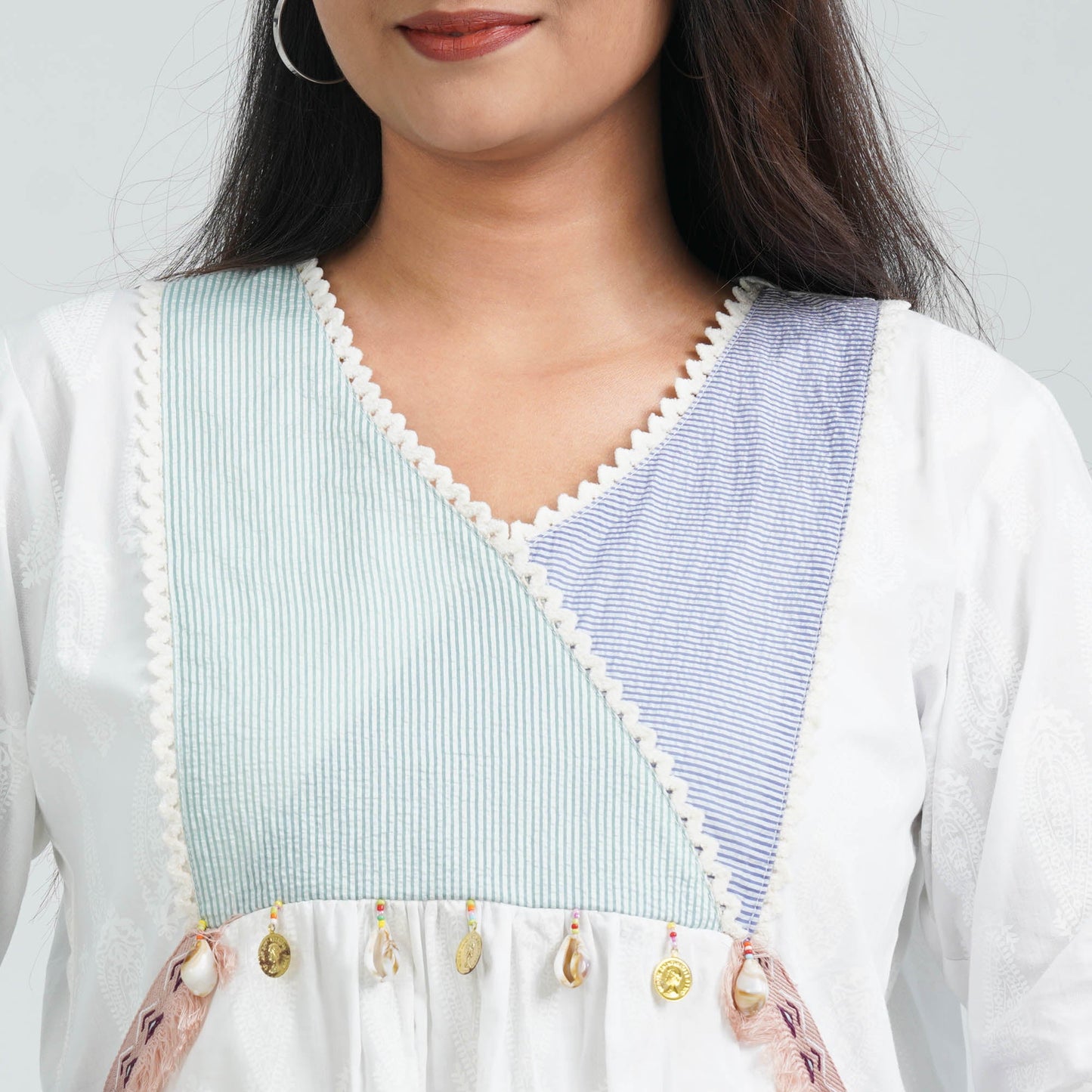 Women’s White Viscose Tunic
