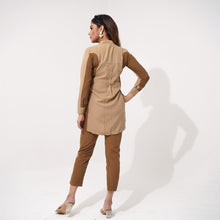 Load image into Gallery viewer, Women Khaki Ethnic Workwear 2Pcs Set
