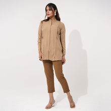 Load image into Gallery viewer, Women Khaki Ethnic Workwear 2Pcs Set
