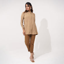 Load image into Gallery viewer, Women Khaki Ethnic Workwear 2Pcs Set
