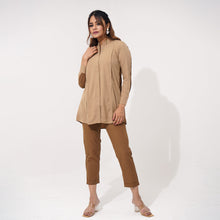 Load image into Gallery viewer, Women Khaki Ethnic Workwear 2Pcs Set
