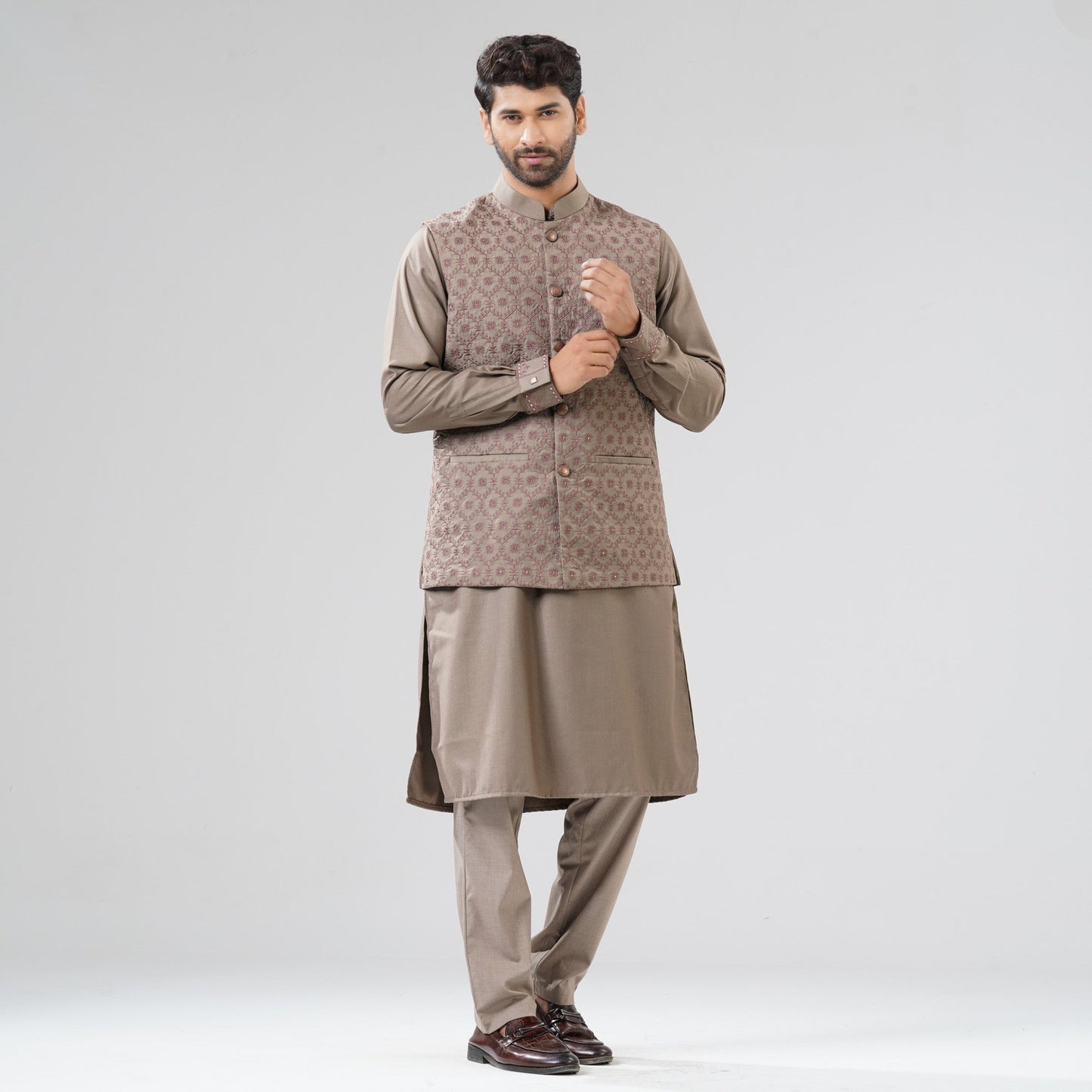 Mens Camel Panjabi Set
