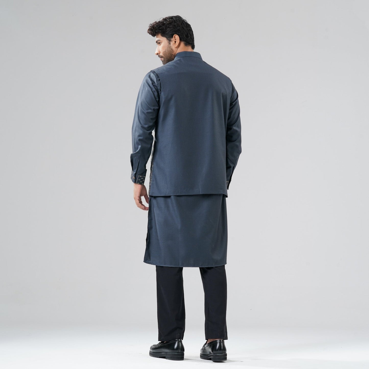 Mens Gray Ash Panjabi Set