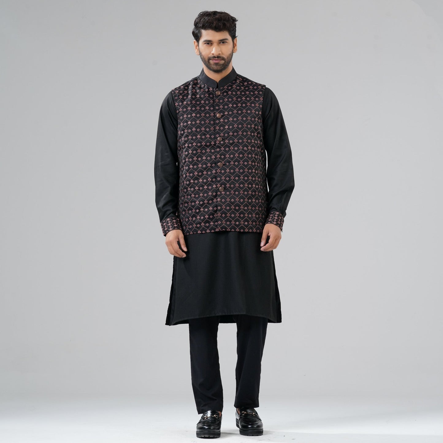 Men's Black Panjabi Set
