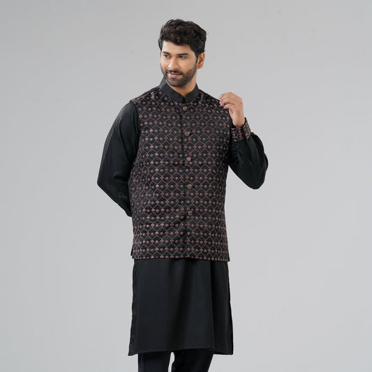 Men's Black Panjabi Set
