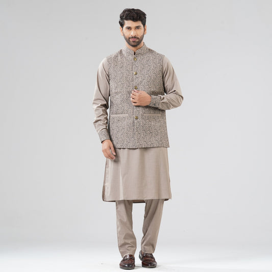 Mens Bronze Brown Panjabi Set