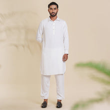 Load image into Gallery viewer, Men&#39;s White  Embroidery Kabli Set
