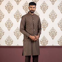 Load image into Gallery viewer, Men&#39;s Brown Embroidered 2-Piece Set
