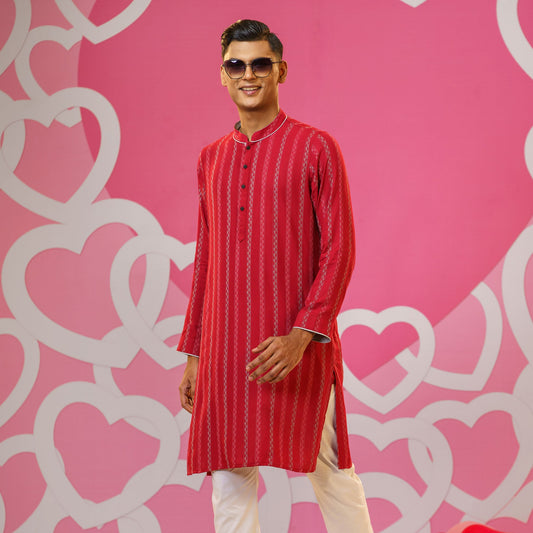 Mens Red Panjabi