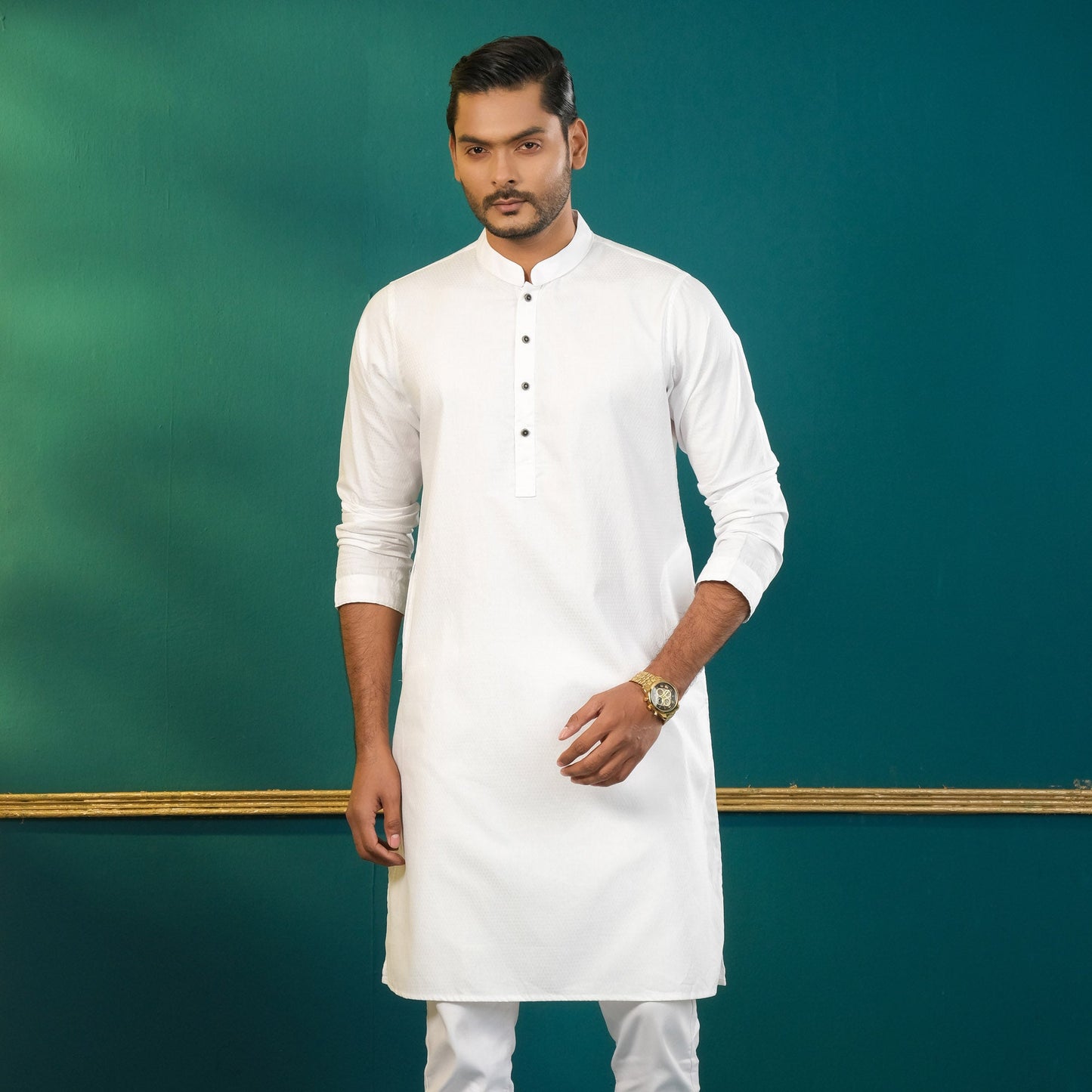 Mens White Basic Panjabi