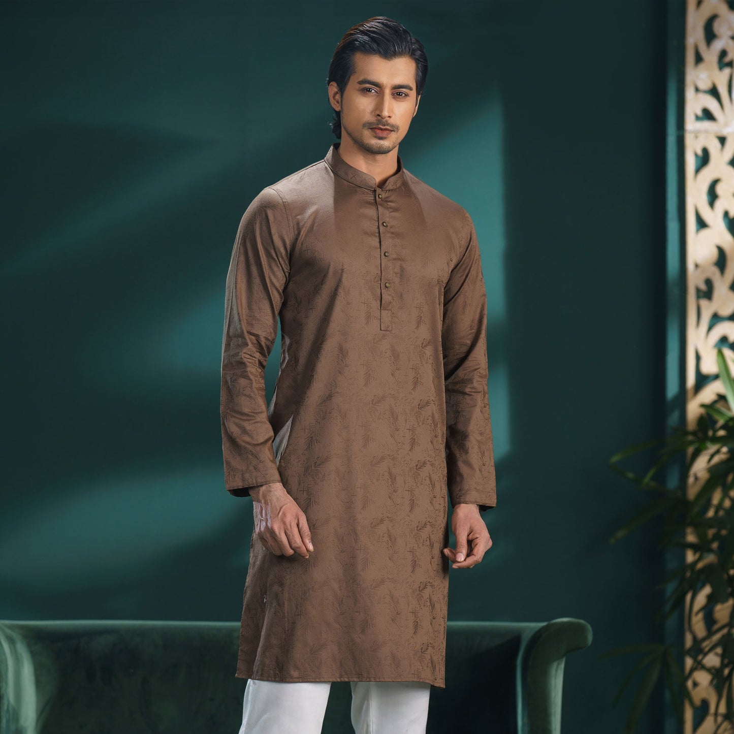 Men's Medium Brown Panjabi