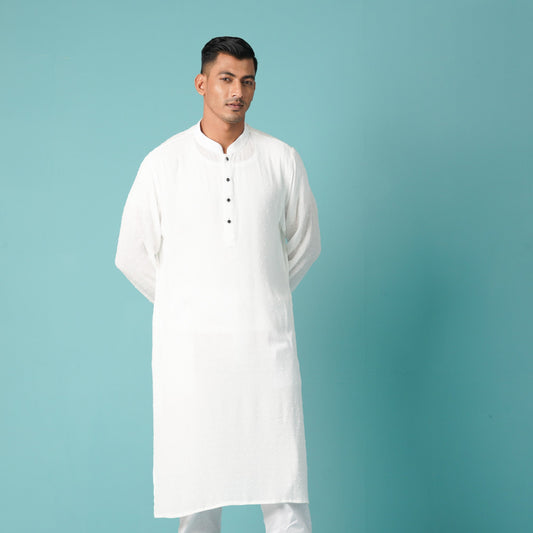 Mens Basic Panjabi-White