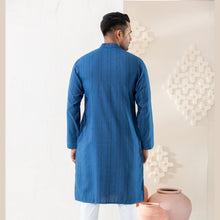 Load image into Gallery viewer, Men&#39;s Prussian Blue Panjabi
