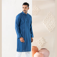 Load image into Gallery viewer, Men&#39;s Prussian Blue Panjabi
