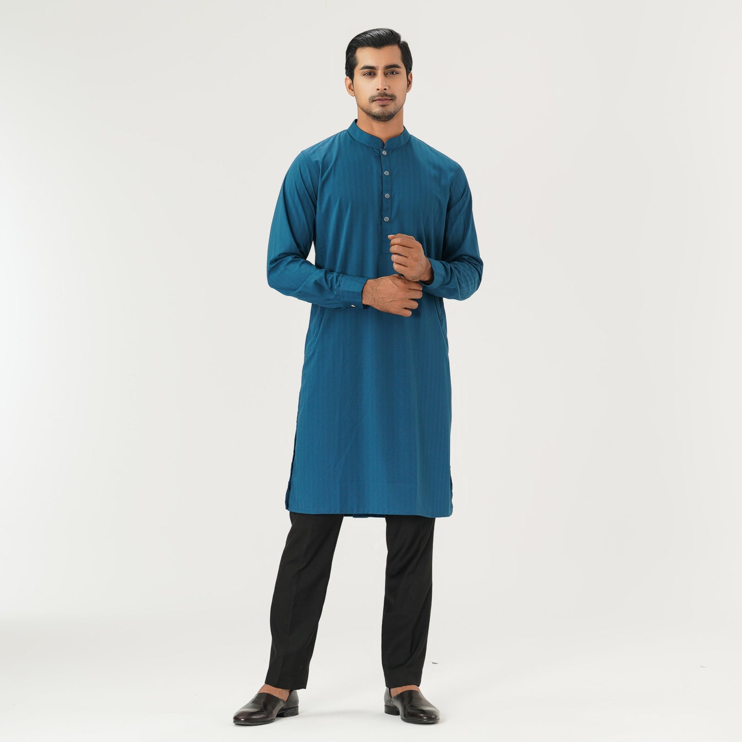 Mens Teal Blue Panjabi