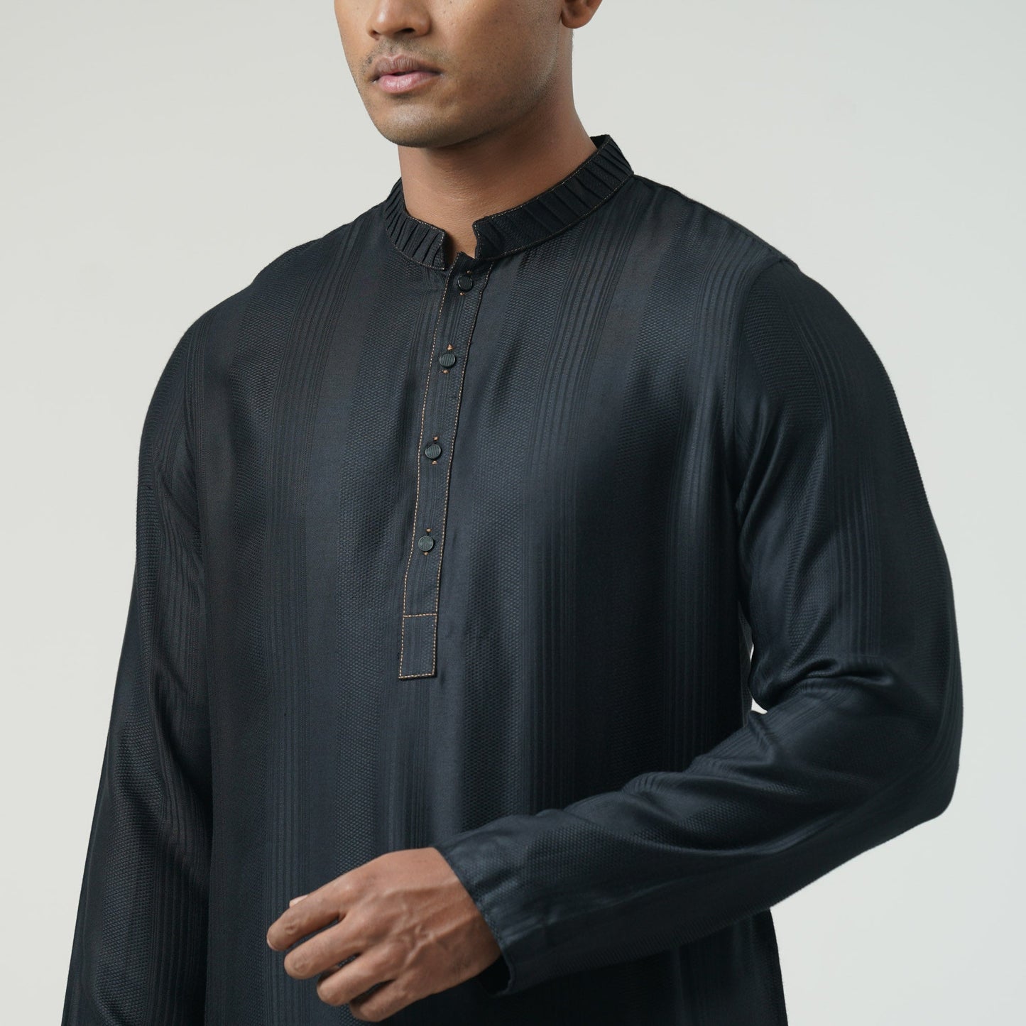 Mens Black Basic Panjabi