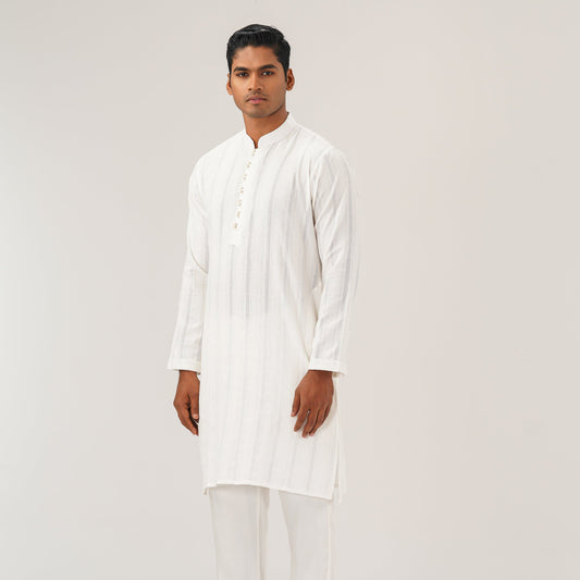 Mens Basic White Panjabi